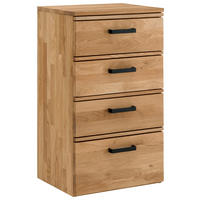KOMMODE , 50/89/39 cm, 4 Schublade(n)  - Eichefarben/Schwarz, MODERN, Holz/Metall (50/89/39cm)