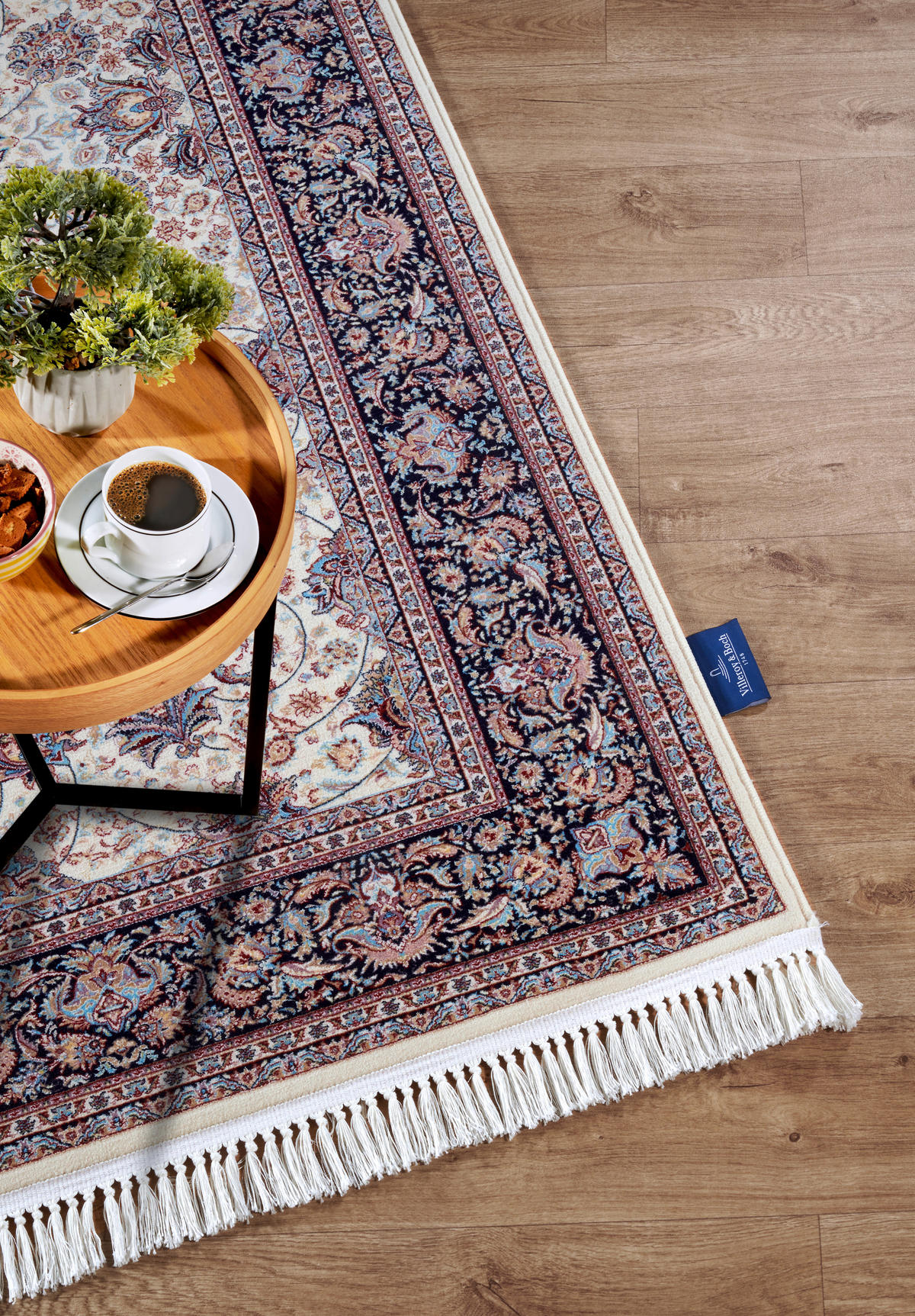 FLACHWEBETEPPICH 128/190 cm Kollektion 1870 Blau, Creme  - Blau/Creme, Design, Kunststoff/Textil (128/190cm) - Villeroy & Boch