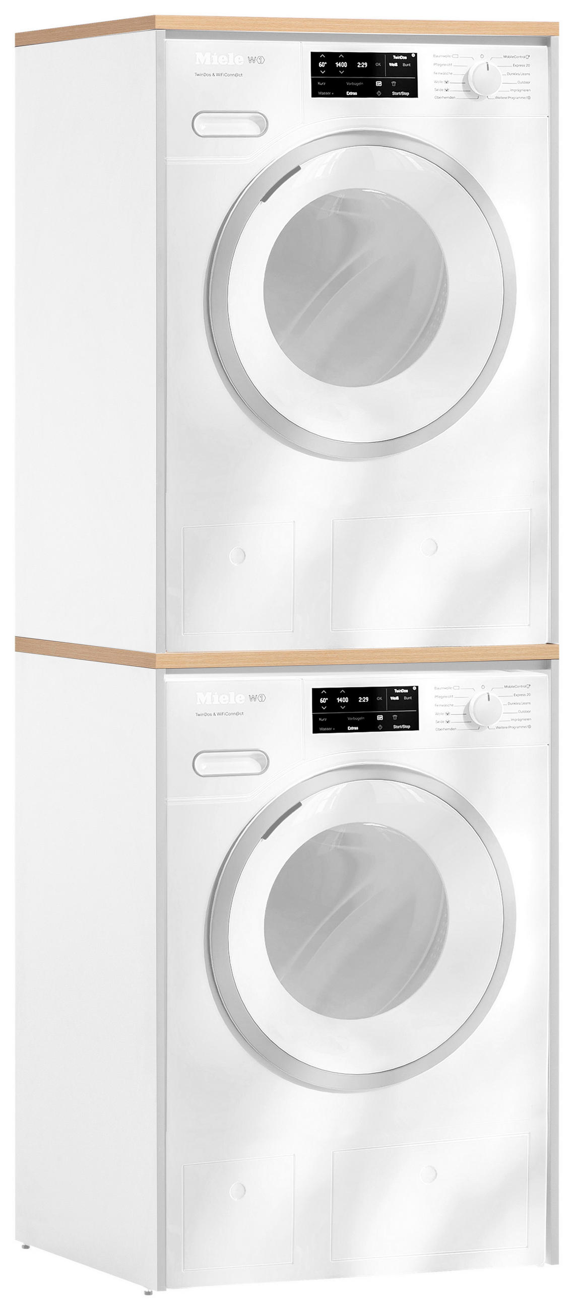 WASCHMASCHINENSCHRANK 67,1/96/60 cm  in Weiß, Eichefarben  - Eichefarben/Weiß, MODERN, Holzwerkstoff (67,1/96/60cm) - MID.YOU