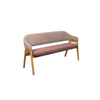 SITZBANK 168/84/56 cm Batist, Bouclé Rot Holz  - Eichefarben/Rot, KONVENTIONELL, Holz/Textil (168/84/56cm) - Linea Natura