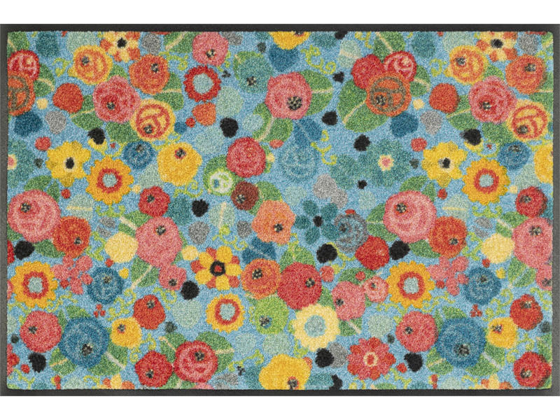 wash+dry FUßMATTE Flower power Mehrfarbig 50x75 cm