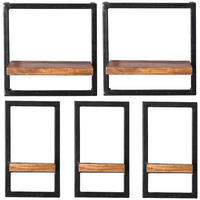 WANDREGALSET 75/75/25 cm  - Schwarz/Naturfarben, Design, Holz/Metall (75/75/25cm) - MID.YOU