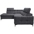 ECKSOFA in Struktur Anthrazit  - Anthrazit/Schwarz, MODERN, Textil/Metall (212/254cm) - Carryhome