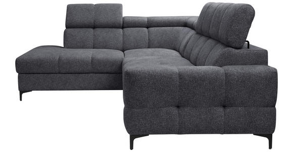 ECKSOFA in Struktur Anthrazit  - Anthrazit/Schwarz, MODERN, Textil/Metall (212/254cm) - Carryhome