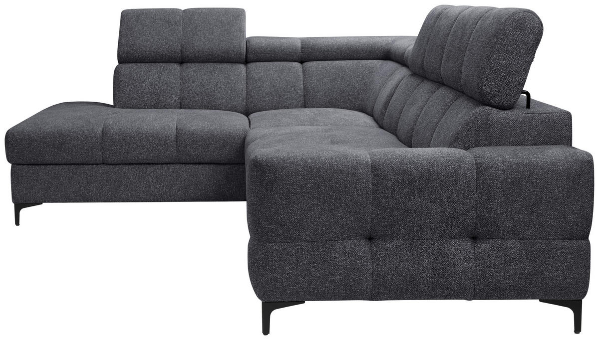 ECKSOFA Anthrazit Struktur  - Anthrazit/Schwarz, MODERN, Textil/Metall (212/254cm) - Carryhome