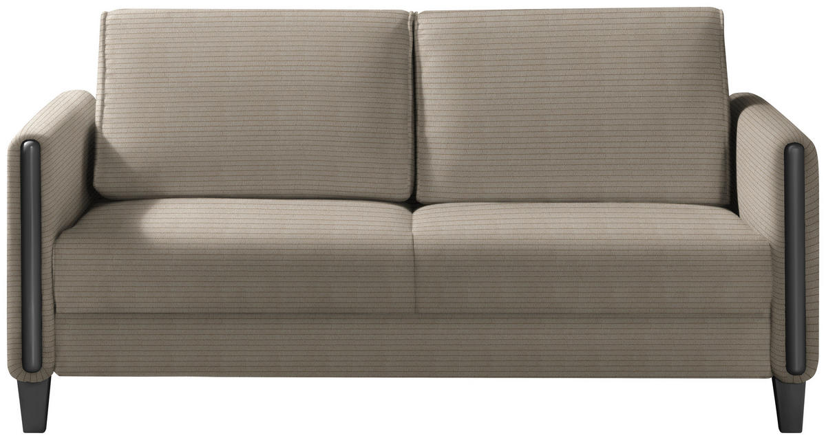SCHLAFSOFA in Cord Schwarz, Taupe  - Taupe/Schwarz, Design, Holz/Textil (174/88/104cm) - Niels Andersson