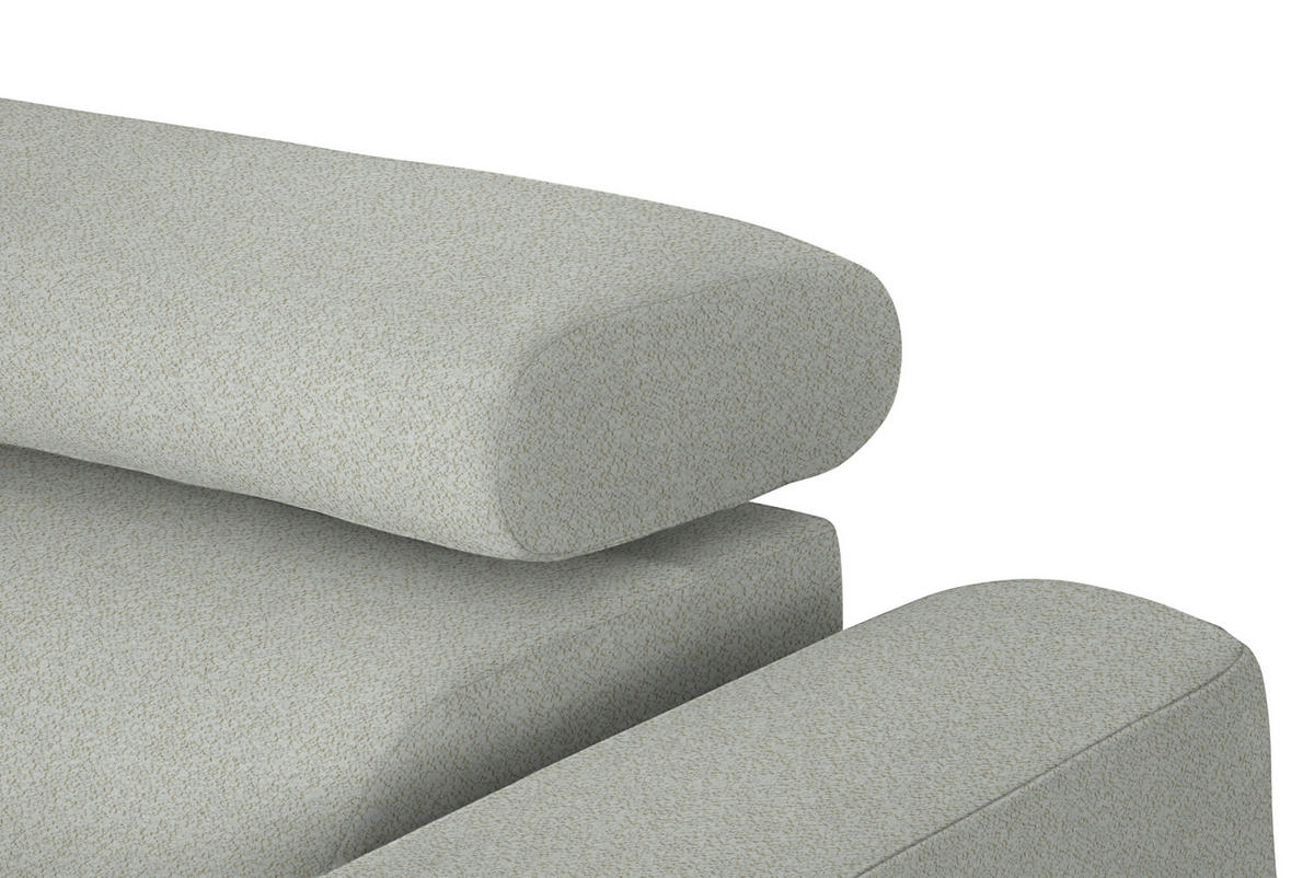 ECKSOFA in Chenille Alabasterfarben  205/280 cm  - Alabasterfarben/Schwarz, Design, Textil/Metall (205/280cm) - Xora