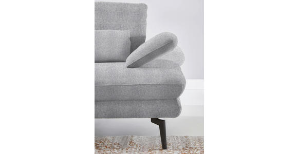 ECKSOFA in Chenille Hellgrau 180/310 cm - Hellgrau/Schwarz, Design, Textil/Metall (180/310cm) - Dieter Knoll