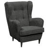 OHRENSESSEL in Mikrovelours Anthrazit  - Anthrazit/Schwarz, Basics, Holz/Textil (78/102/98cm) - MID.YOU