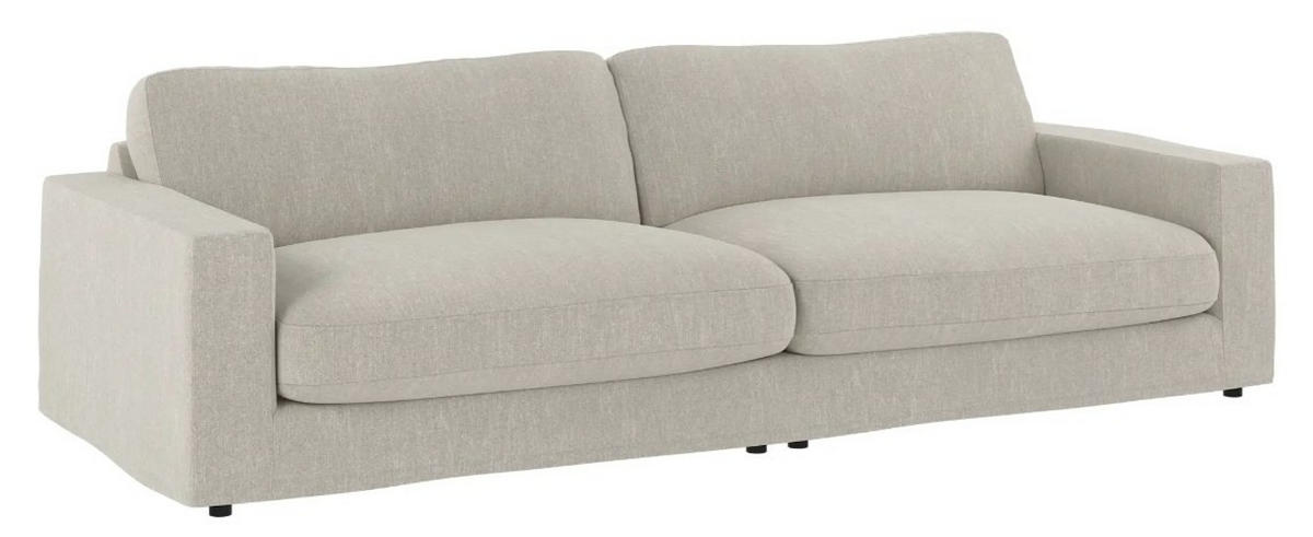 4-SITS SOFFA i sandfärgad  - sandfärgad/svart, Klassisk, metall/trä (271/80/114cm) - Rowico