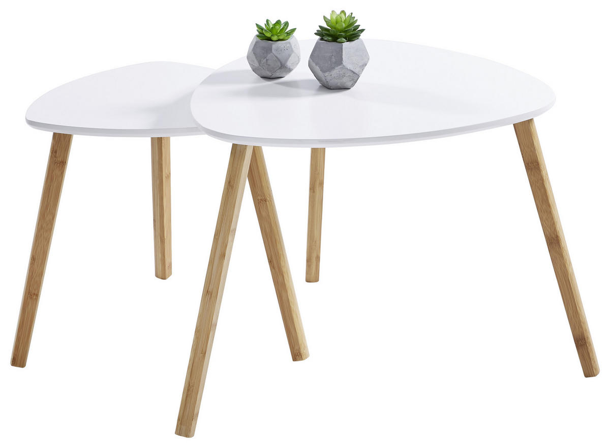 KISASZTAL fa, faalapú anyag 55/55/45 cm   - natúr színű/fehér, Design, faalapú anyag/fa (55/55/45cm) - Carryhome