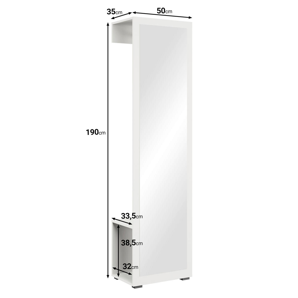 GARDEROBE 2-teilig  in 50/190/35 cm  - Schwarz, Basics, Holzwerkstoff (50/190/35cm) - P & B
