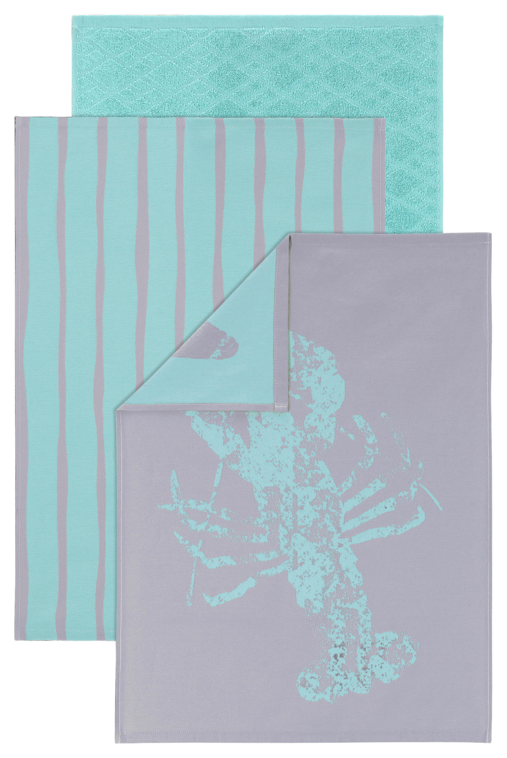 SADA UTĚREK 3dílné - modrá, Basics, textil (50/70cm) - Vossen