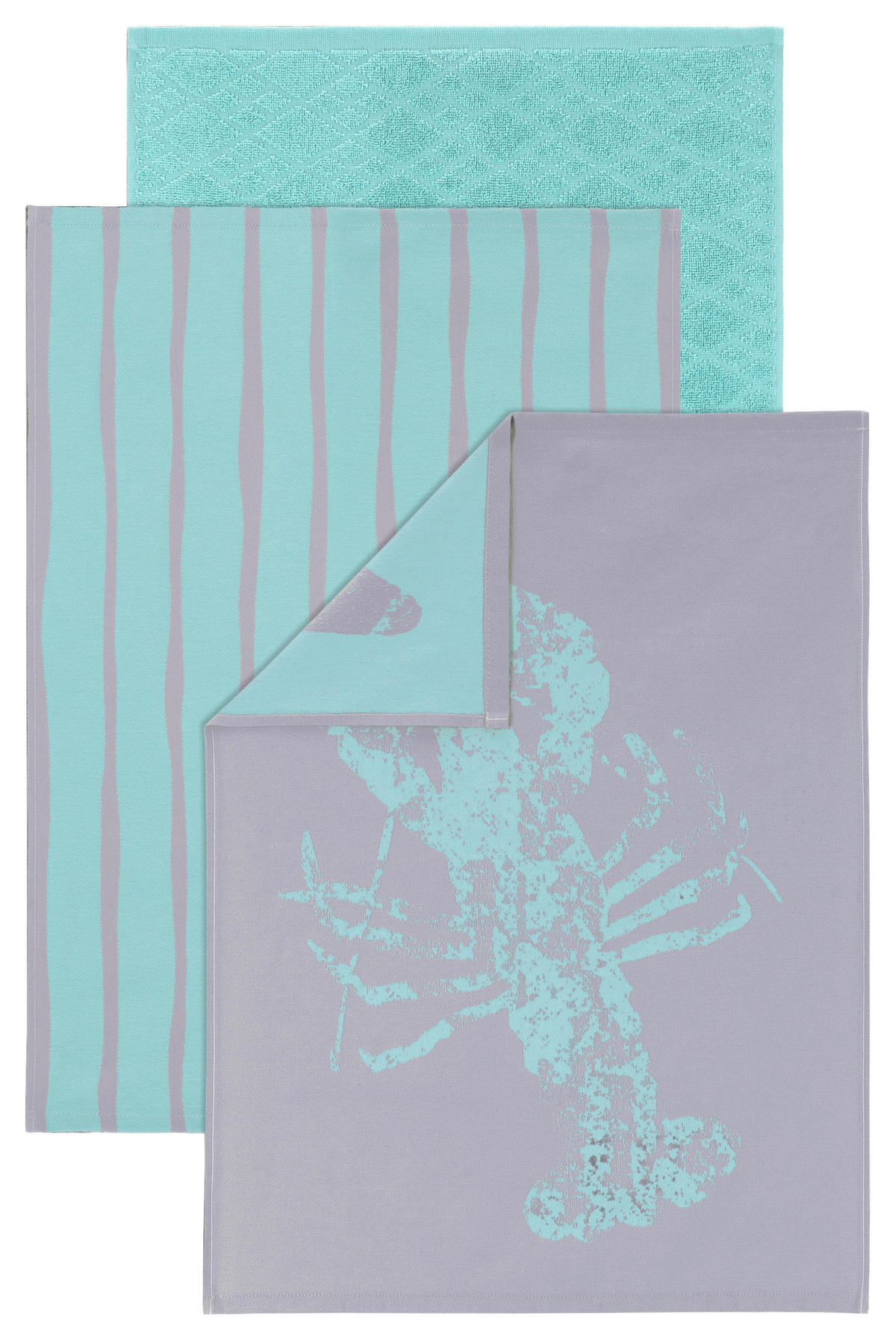 SADA UTĚREK 3dílné - modrá, Basics, textil (50/70cm) - Vossen