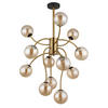 LED-DECKENLEUCHTE 3,5 W  62/93 cm    - Messingfarben/Goldfarben, Design, Glas/Metall (62/93cm) - Globo
