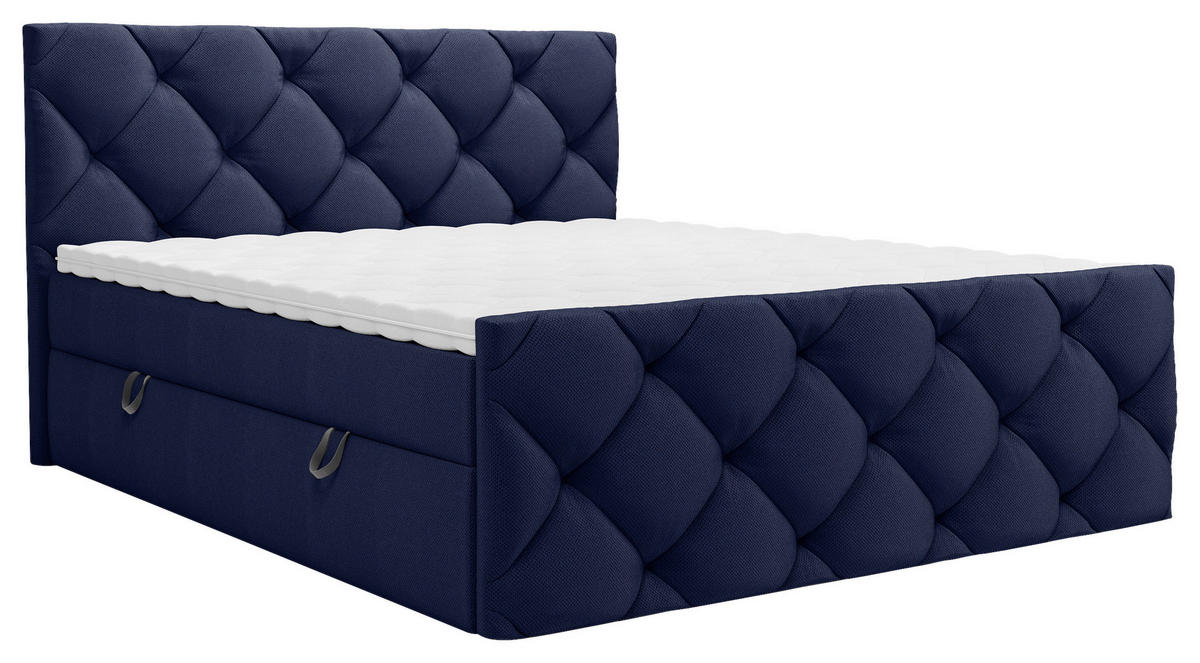 BOXBETT 140/200 cm  in Dunkelblau  - Schwarz/Dunkelblau, KONVENTIONELL, Kunststoff/Textil (140/200cm) - Carryhome