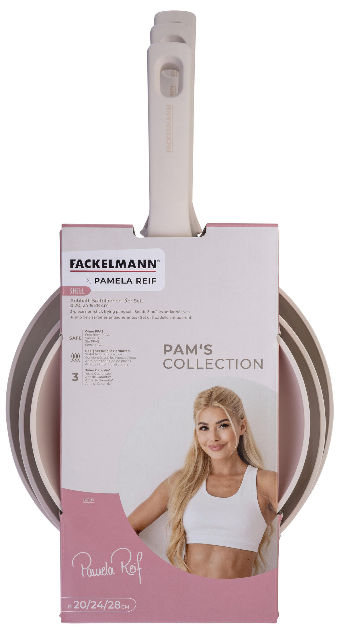 PFANNENSET Pamela Reif Serie SHELL Aluminium 3-teilig  - Creme, Basics, Metall - Fackelmann