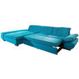 ECKSOFA Türkis Mikrofaser  - Türkis/Schwarz, Design, Textil/Metall (204/341cm) - Xora