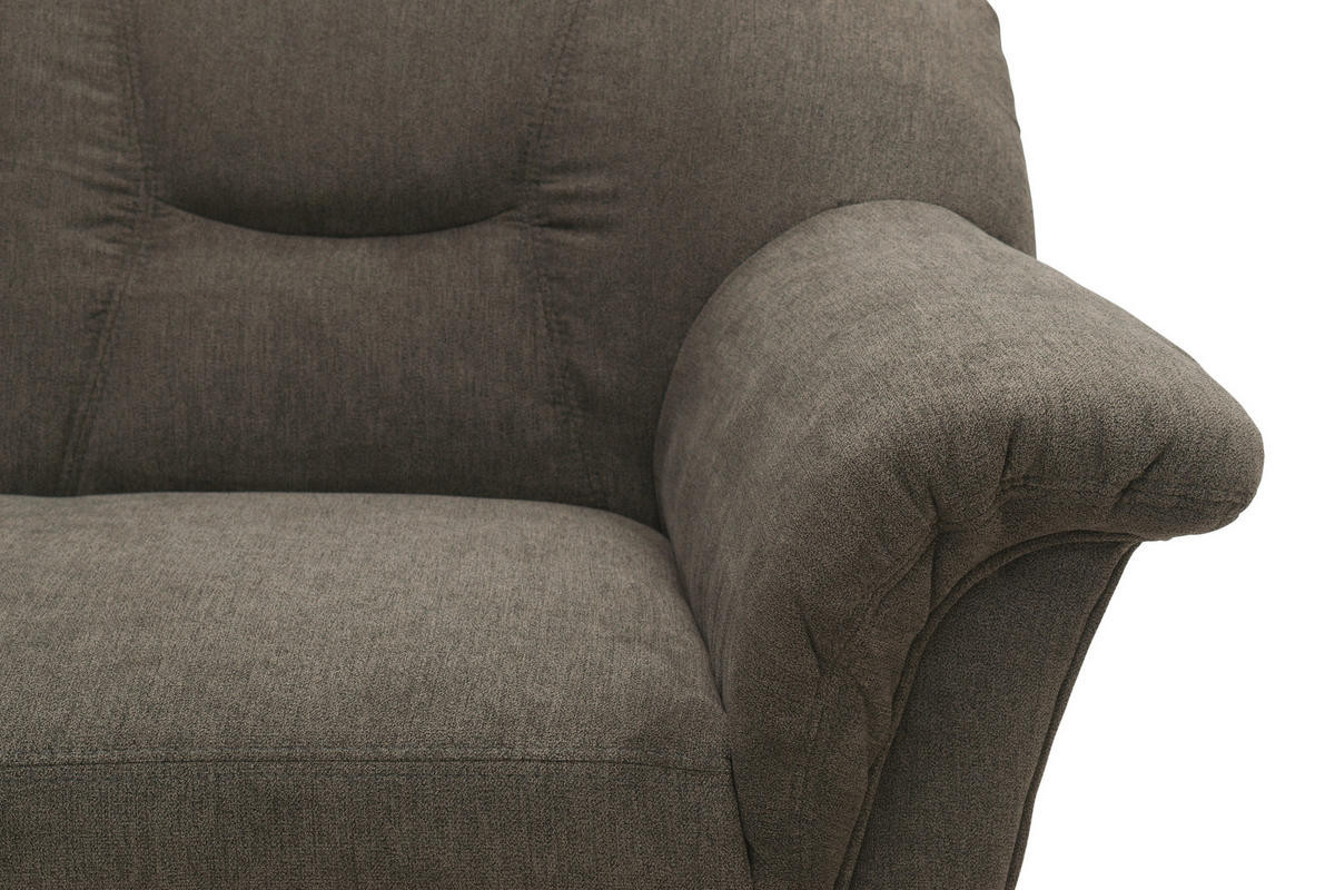 ECKSOFA Greige Mikrofaser  - Greige/Schwarz, KONVENTIONELL, Kunststoff/Textil (190/240cm) - MID.YOU