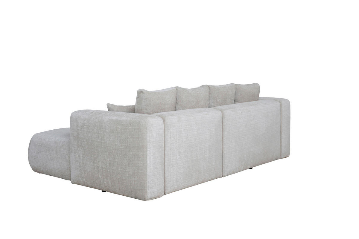 ECKSOFA Creme Chenille Zierkissen, Rückenkissen, Rücken echt  - Creme/Schwarz, MODERN, Kunststoff/Textil (276/188cm) - Milino
