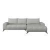 ECKSOFA MAURO Hellgrau Flachgewebe  - Hellgrau/Schwarz, Trend, Textil/Metall (290/175cm) - MID.YOU