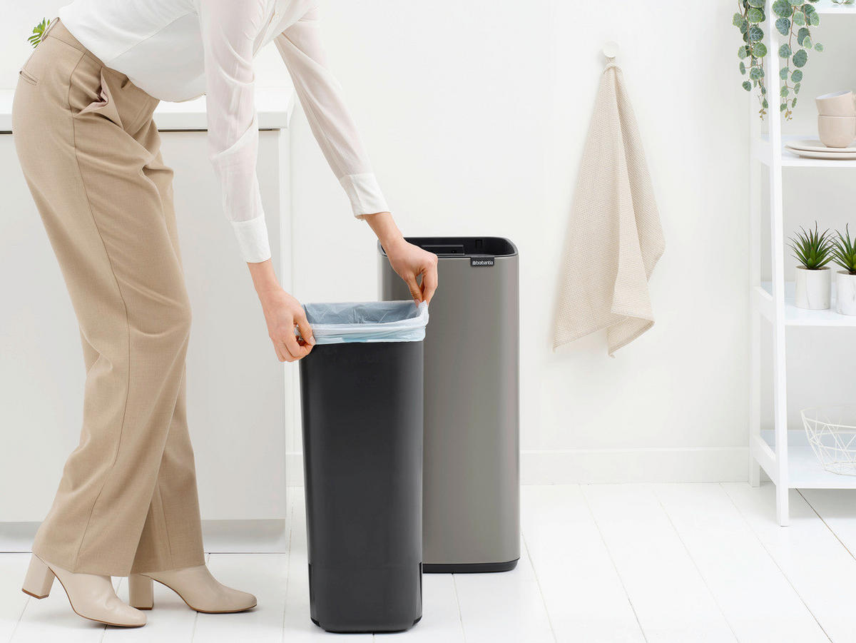 KANTA SA PAPUČICOM  30 l   - antracit/platinasta, Dizajnerski, metal/plastika (28/65/30,5cm) - Brabantia