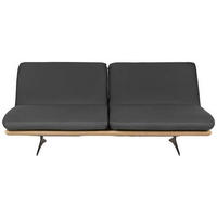 SCHLAFSOFA in Holz, Leder Dunkelgrau  - Dunkelgrau/Beige, Design, Leder/Holz (204/92/90cm) - Dieter Knoll