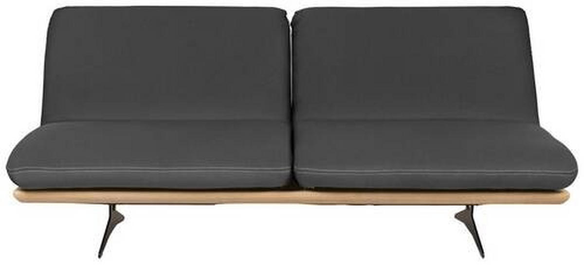 SCHLAFSOFA in Holz, Leder Dunkelgrau  - Dunkelgrau/Beige, Design, Leder/Holz (204/92/90cm) - Dieter Knoll