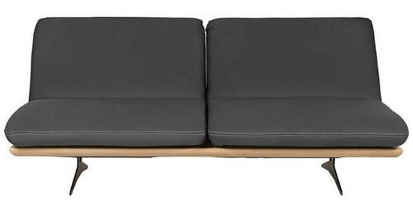 SCHLAFSOFA Dunkelgrau Echtleder  - Dunkelgrau/Beige, Design, Leder/Holz (204/92/90cm) - Dieter Knoll