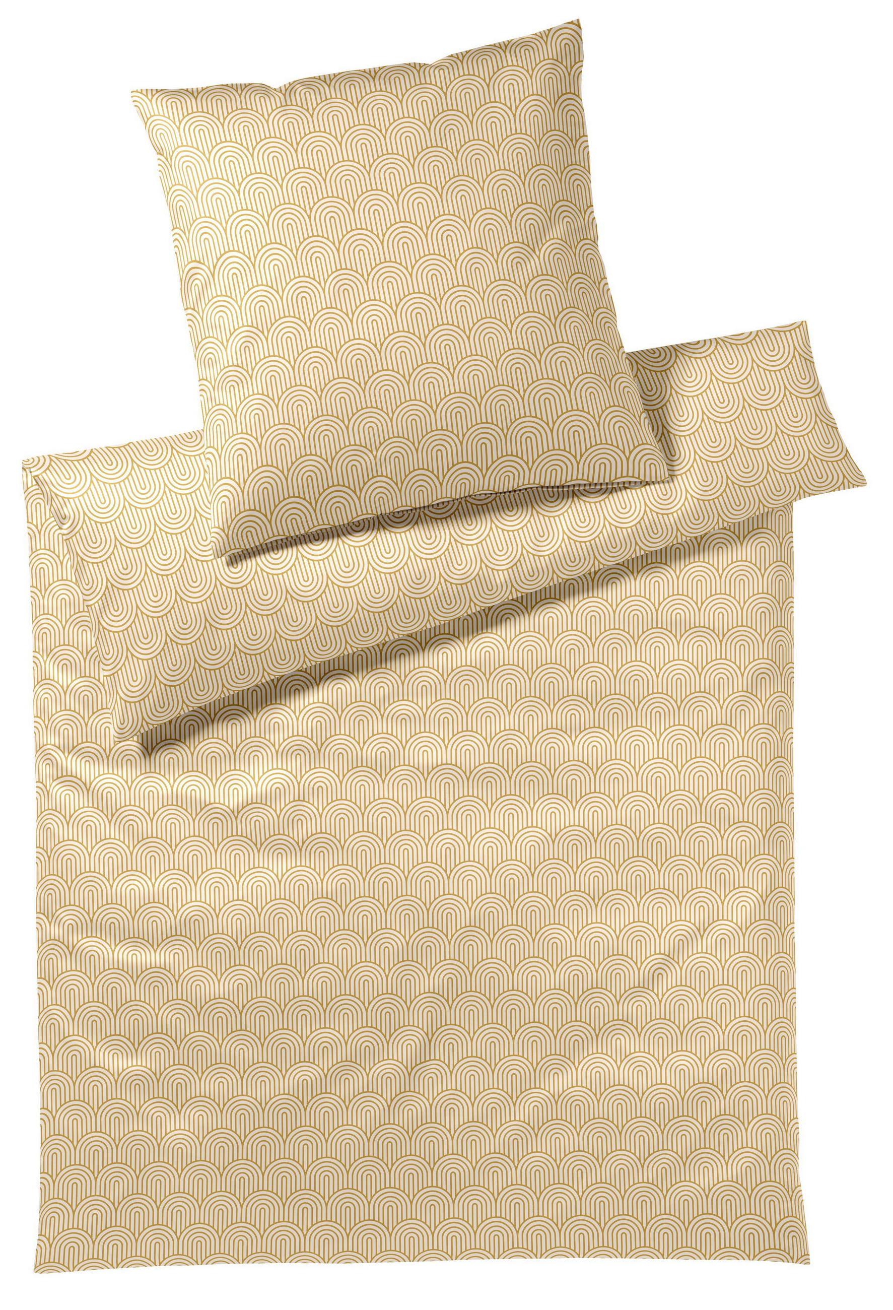 POSTELJNINA 140/200 cm mako saten zlate barve  - zlate barve, Konvencionalno, tekstil (140/200cm) - Elegante