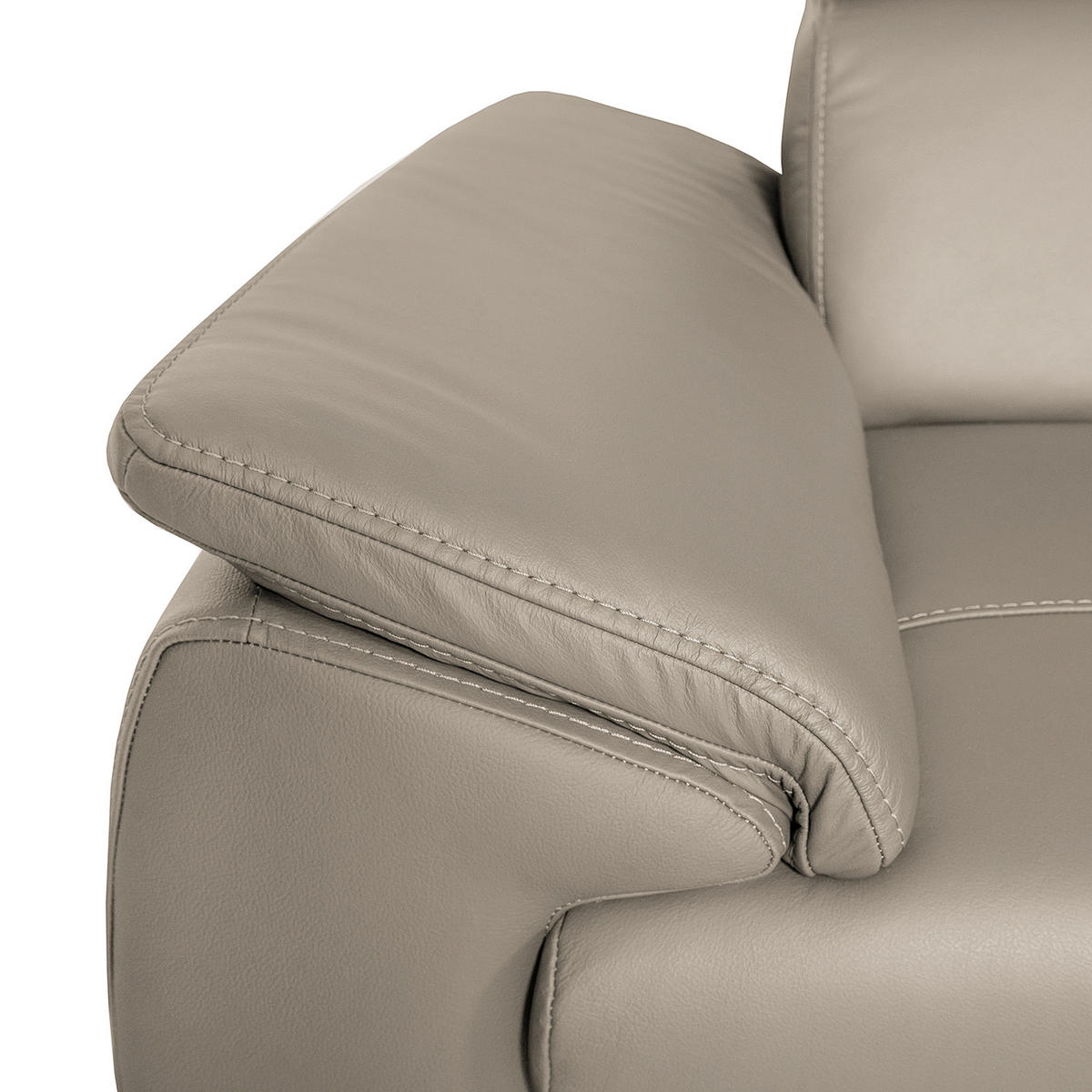 ECKSOFA Hellgrau Echtleder  - Wengefarben/Hellgrau, Design, Leder/Holz (265/211cm) - Livetastic