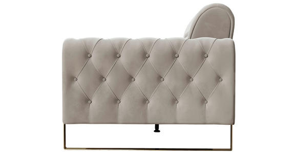 2-SITZER-SOFA Velours Beige  - Beige/Goldfarben, KONVENTIONELL, Textil/Metall (194/90/97cm) - Carryhome