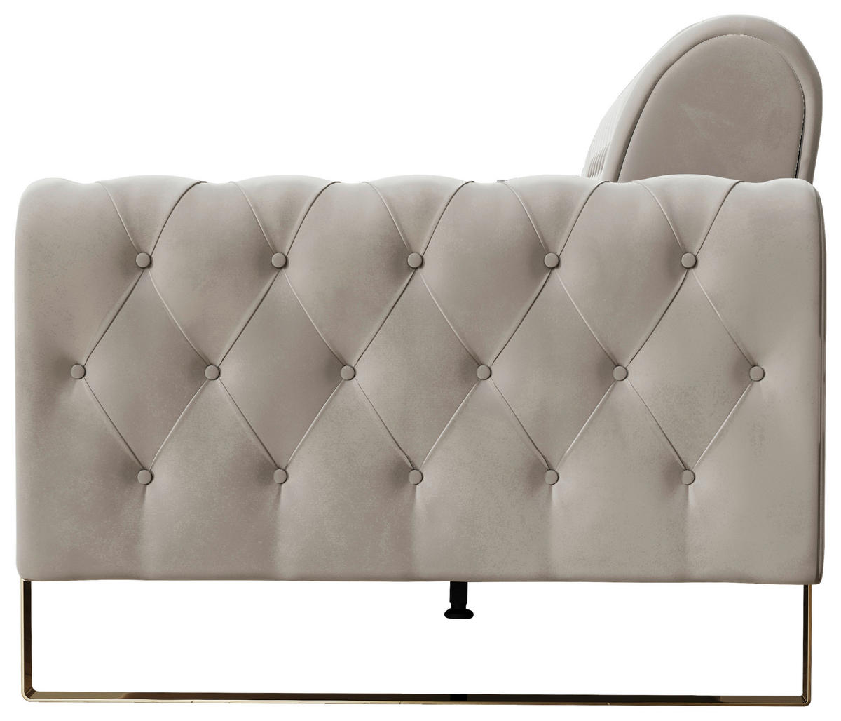 2-SITZER-SOFA Velours Beige  - Beige/Goldfarben, KONVENTIONELL, Textil/Metall (194/90/97cm) - Carryhome