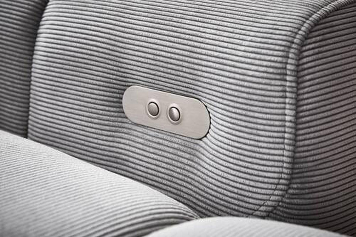 SJEDEĆA GARNITURA tekstil  siva   - siva/crna, Moderno, tekstil/metal (216/300/0cm) - Welnova