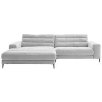 KOTNA SEDEŽNA GARNITURA, rebrasti žamet siva  - črna/siva, Design, kovina/tekstil (207/296cm) - Pure Home Lifestyle