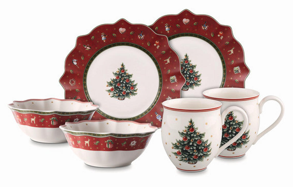 FRÜHSTÜCKSSET Grün, Rot, Weiß Toy´s Delight  - Rot/Weiß, Design, Keramik (36/25/14cm) - Villeroy & Boch
