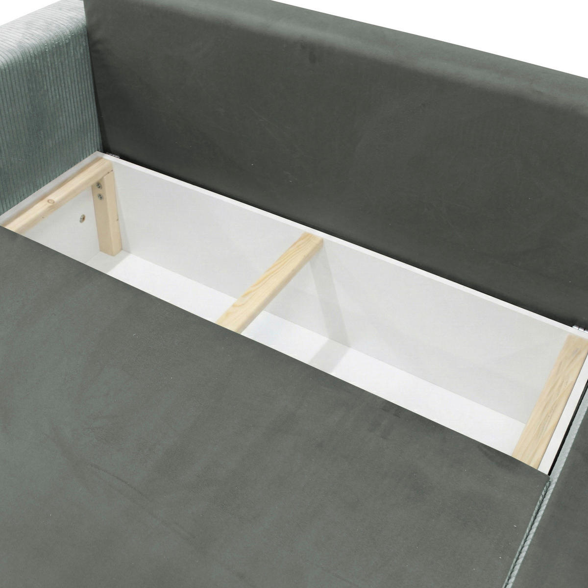 ECKSOFA STELLA Türkis Plüsch Rückenkissen, Bettkasten  - Türkis/Schwarz, Design, Kunststoff/Textil (234/166cm) - MID.YOU