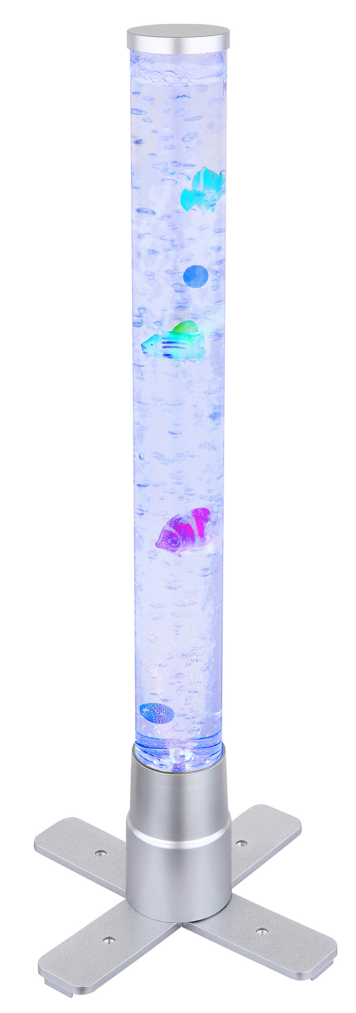 LED-STEHLEUCHTE - Klar/Silberfarben, Basics, Kunststoff (24,6/24,6/61,1cm) - Globo