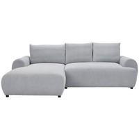 ECKSOFA Webstoff Grau  - Schwarz/Grau, Modern, Kunststoff/Textil (175/265cm) - MID.YOU
