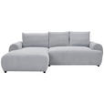 ECKSOFA  in Webstoff Grau Rückenkissen, Bettkasten  175/265 cm  - Schwarz/Grau, MODERN, Kunststoff/Textil (175/265cm) - Carryhome