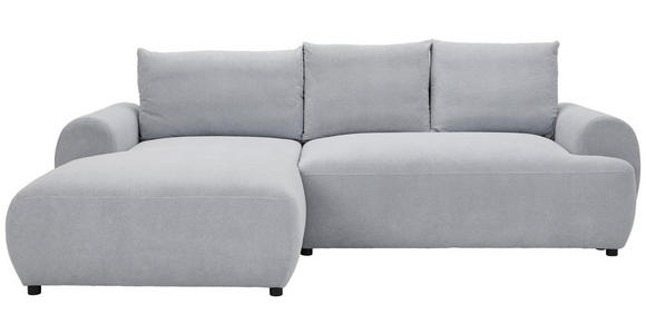 ECKSOFA  in Webstoff Grau Rückenkissen, Bettkasten  175/265 cm  - Schwarz/Grau, MODERN, Kunststoff/Textil (175/265cm) - Carryhome