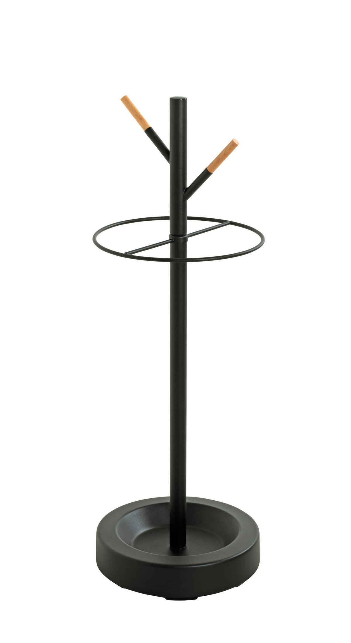 SCHIRMSTÄNDER Holz, Metall Schwarz, Buchefarben  - Buchefarben/Schwarz, KONVENTIONELL, Holz/Metall (26/73/26cm)