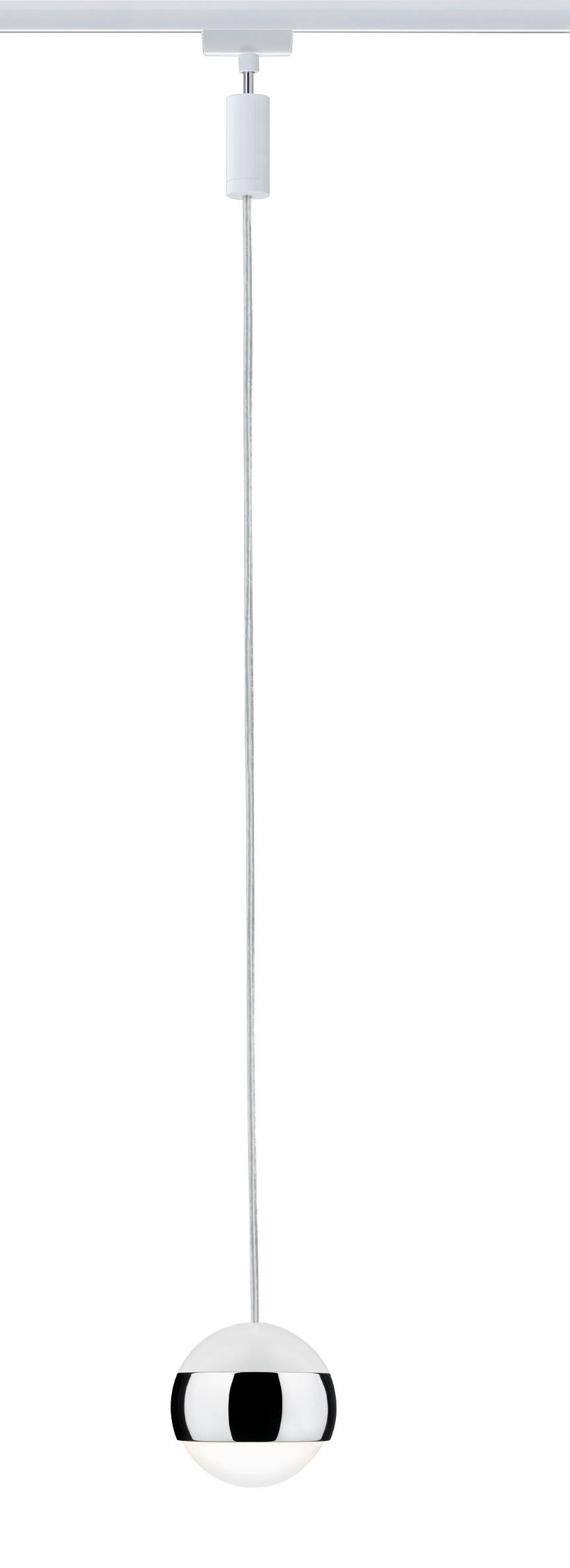 SCHIENENSYSTEM-HÄNGELEUCHTE URail 8,7/130 cm   - Chromfarben/Weiß, Design, Metall (8,7/130cm) - Paulmann