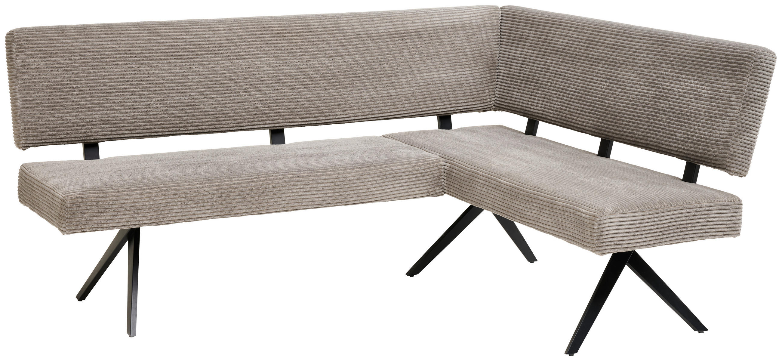 ECKBANK 190/150 cm  in Dunkelgrau  - Dunkelgrau/Schwarz, KONVENTIONELL, Textil/Metall (190/150cm) - MID.YOU