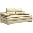 SCHLAFSOFA in Webstoff Hellbraun  - Hellbraun/Silberfarben, KONVENTIONELL, Kunststoff/Textil (207/94/90cm) - Venda
