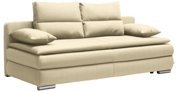 SCHLAFSOFA in Webstoff Hellbraun - Hellbraun/Silberfarben, KONVENTIONELL, Kunststoff/Textil (207/94/90cm) - Venda