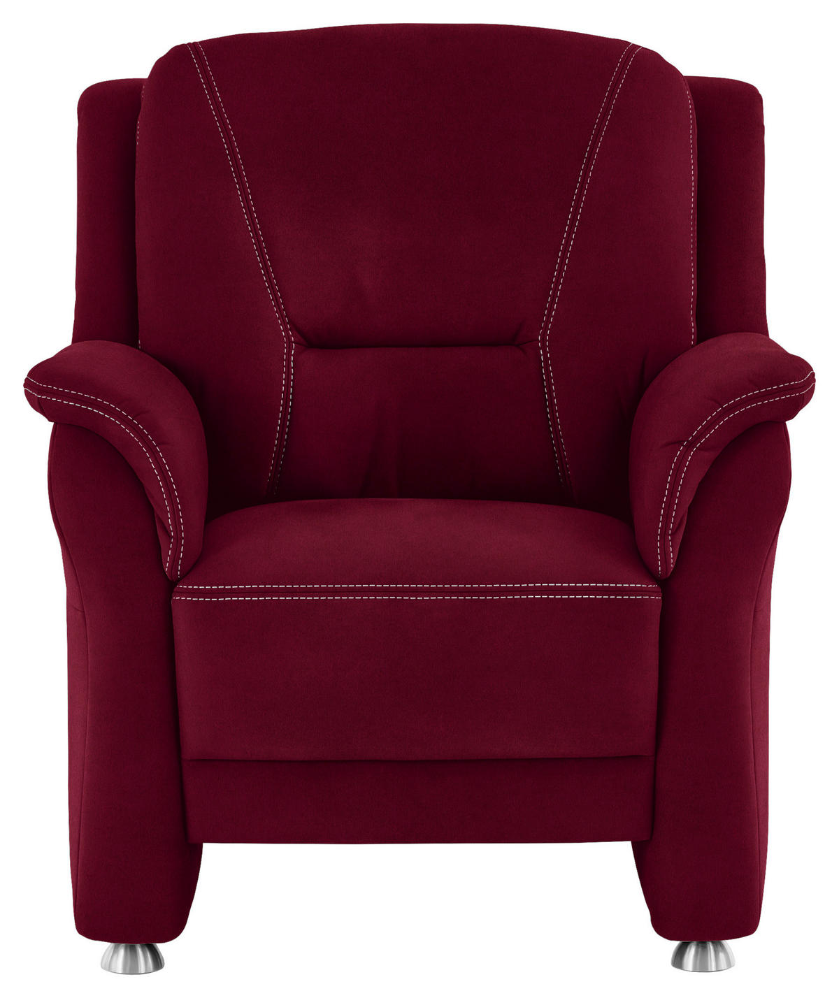 SESSEL in Mikrofaser Rot  - Beige/Rot, Konventionell, Textil/Metall (90/100/89cm) - Beldomo Comfort