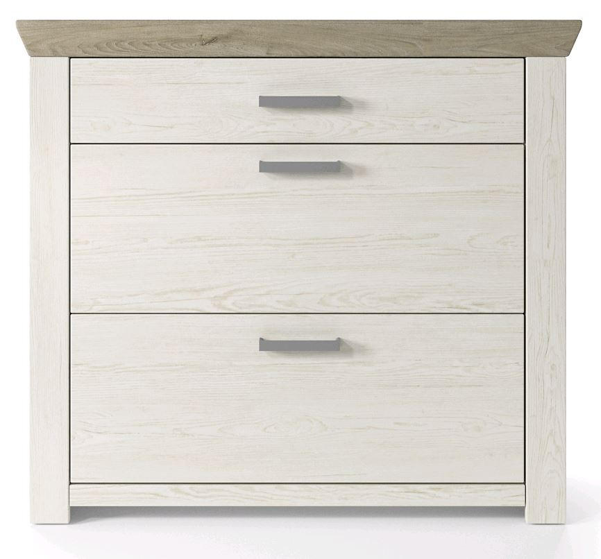 SCHUHSCHRANK Eichefarben, Pinienfarben - Chromfarben/Eichefarben, Basics, Holzwerkstoff/Metall (105/93,4/42,2cm) - SetOne by Musterring