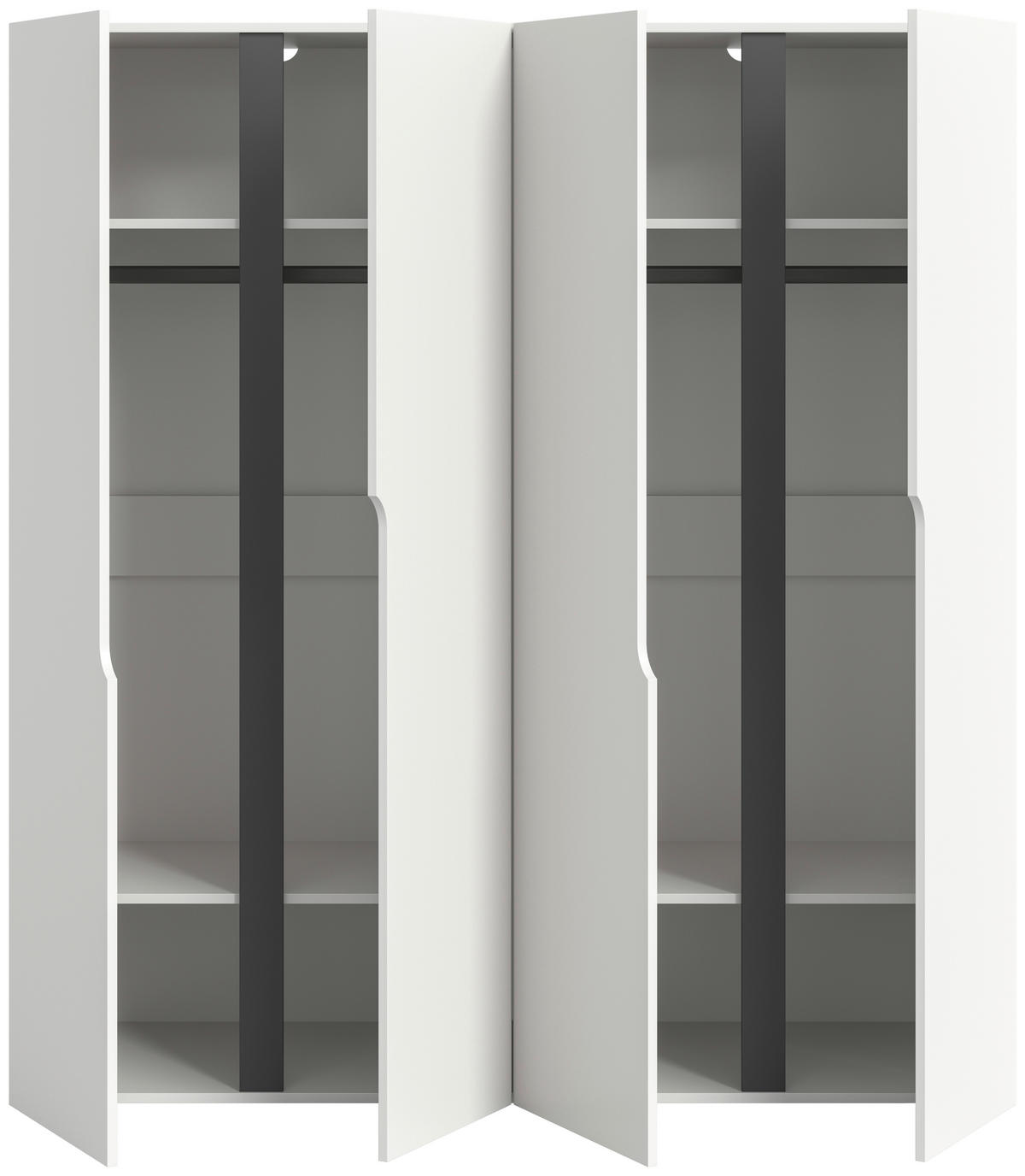 DREHTÜRENSCHRANK  in Weiß  - Weiß, MODERN, Holzwerkstoff (160/180/51cm) - MID.YOU