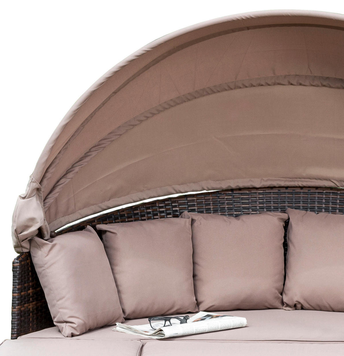 GARTENMUSCHEL 180/88/183 cm  - Taupe/Braun, KONVENTIONELL, Kunststoff/Textil (180/88/183cm) - Gardenson